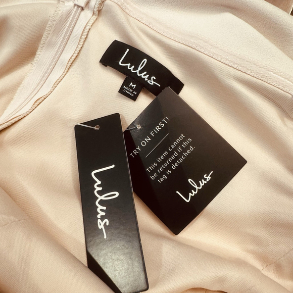 NWT Lulus Song of Love Blush Pink Maxi Dress Sz:M Off the Shoulder Side Slit - Picture 12 of 13